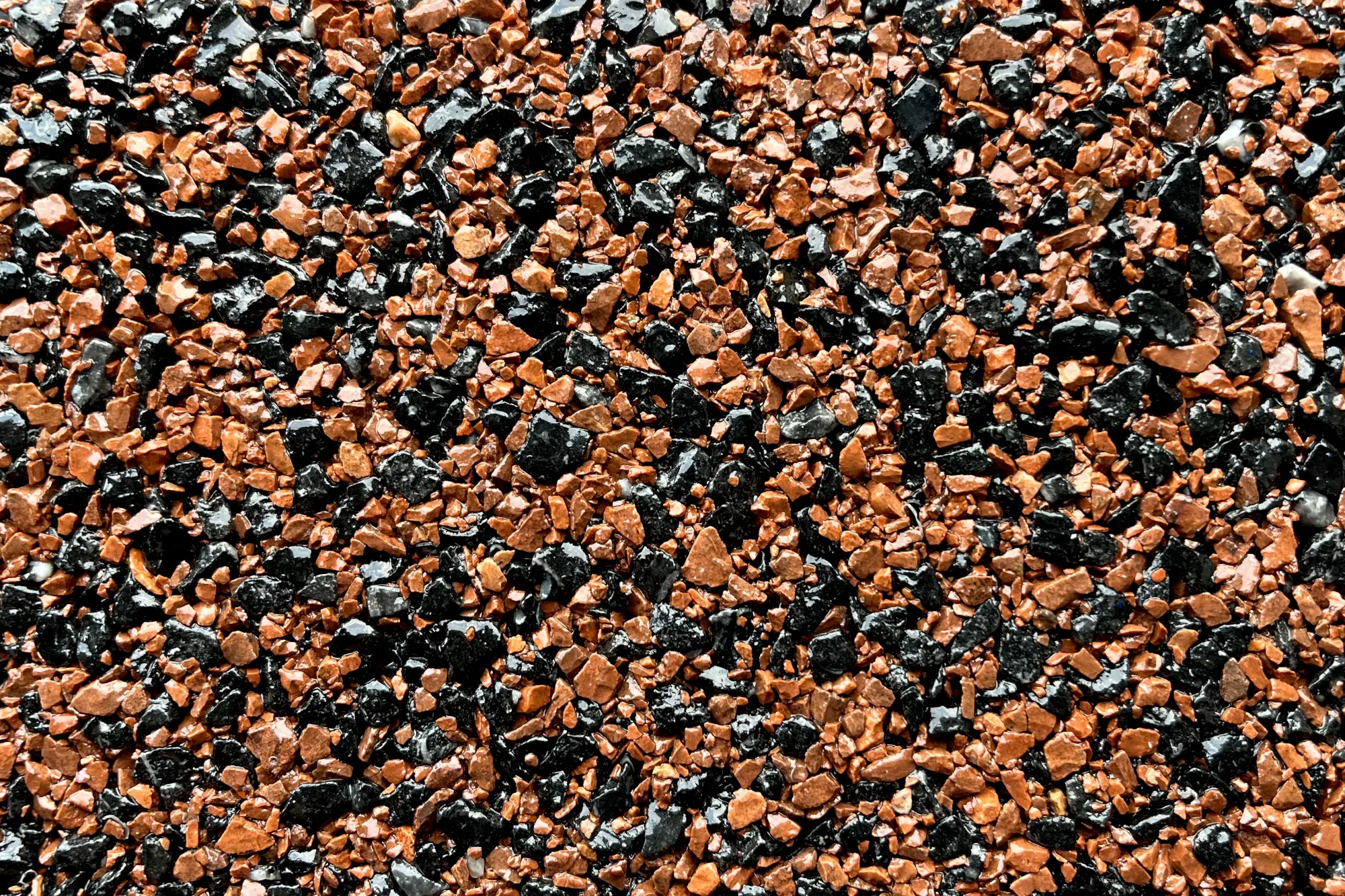 Red Galaxy resin bound driveway finish sample